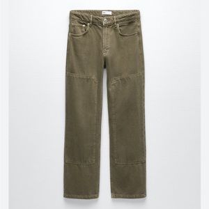 NWT Zara High Waisted Army Green Jeans - Size 38/6